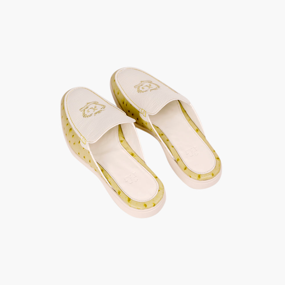 Yellow Lime & White Sabot Shoes