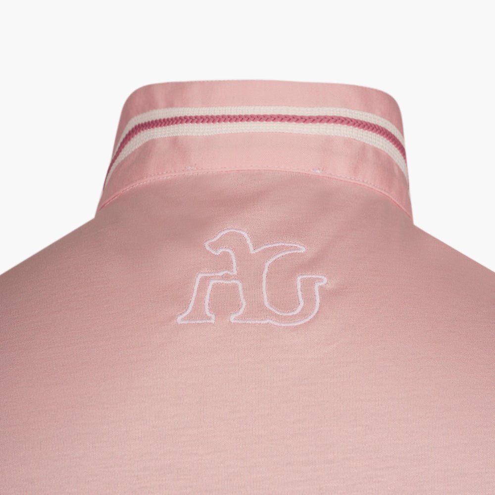 Pink Mao Short-Sleeve Polo with Crown Logo - Angelo Galasso - Luxury Italian Menswear London