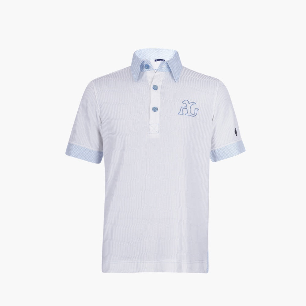 White & Light Blue AG Polo