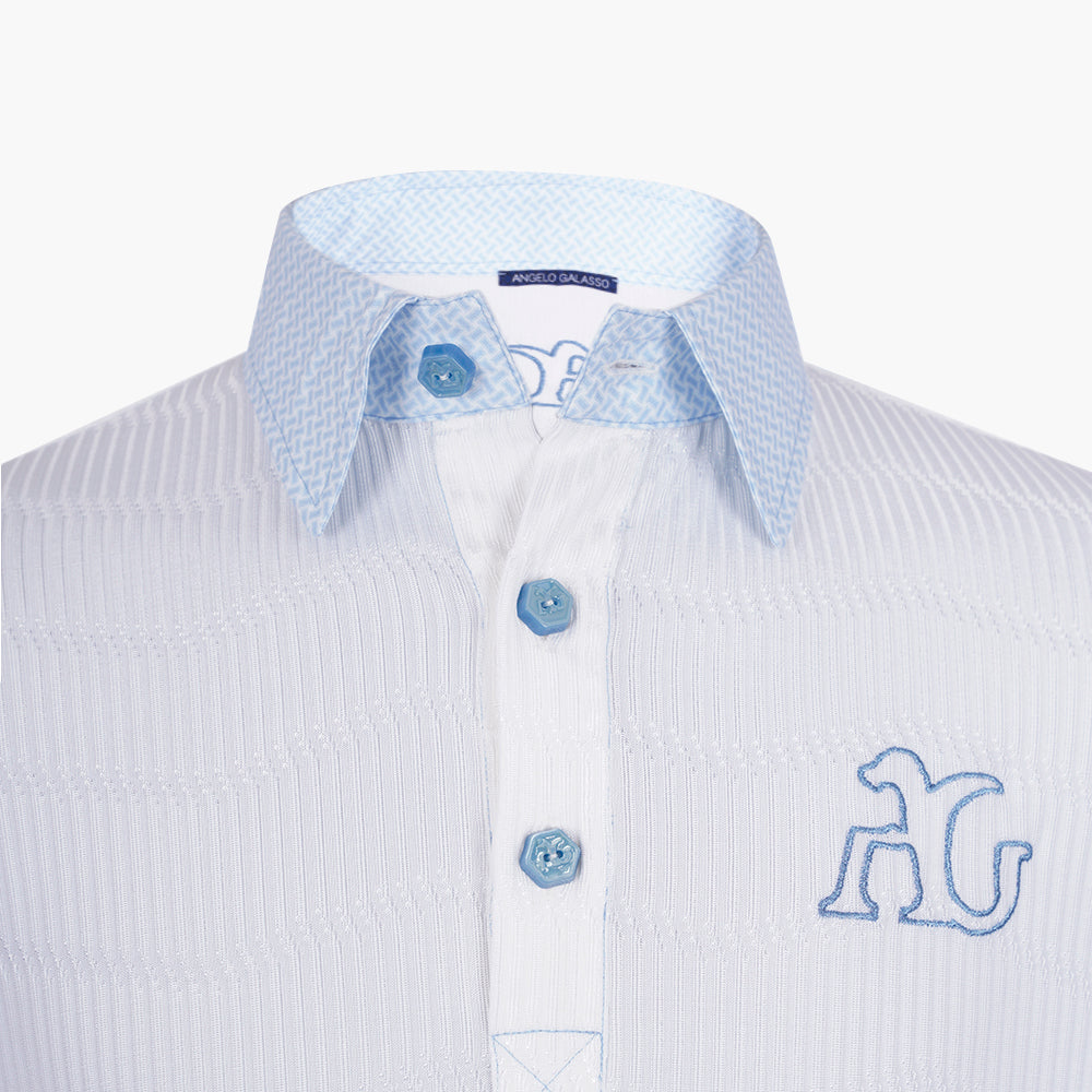 White & Light Blue AG Polo