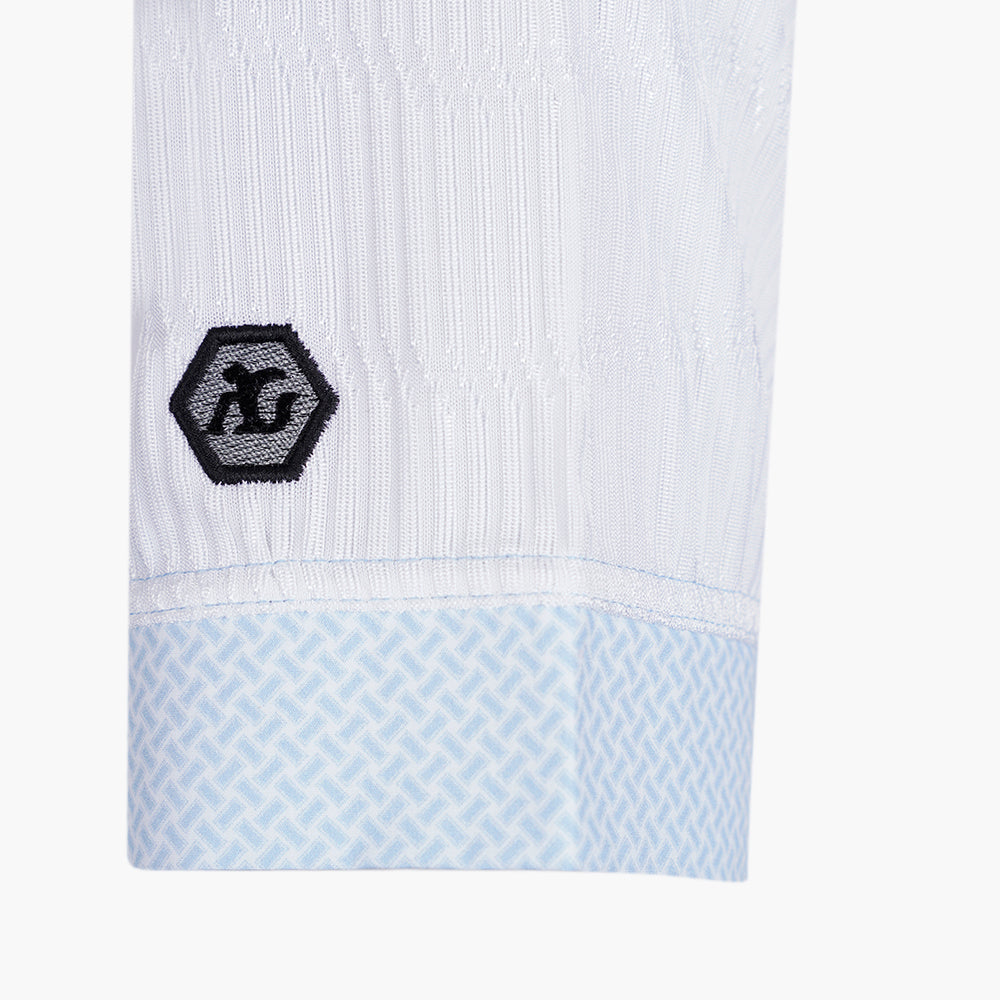White & Light Blue AG Polo