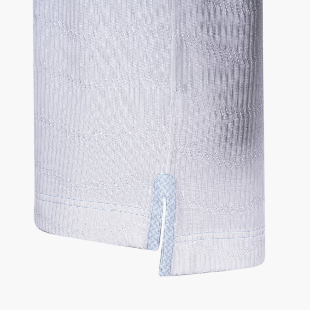 White & Light Blue AG Polo - Angelo Galasso - Luxury Italian Menswear London