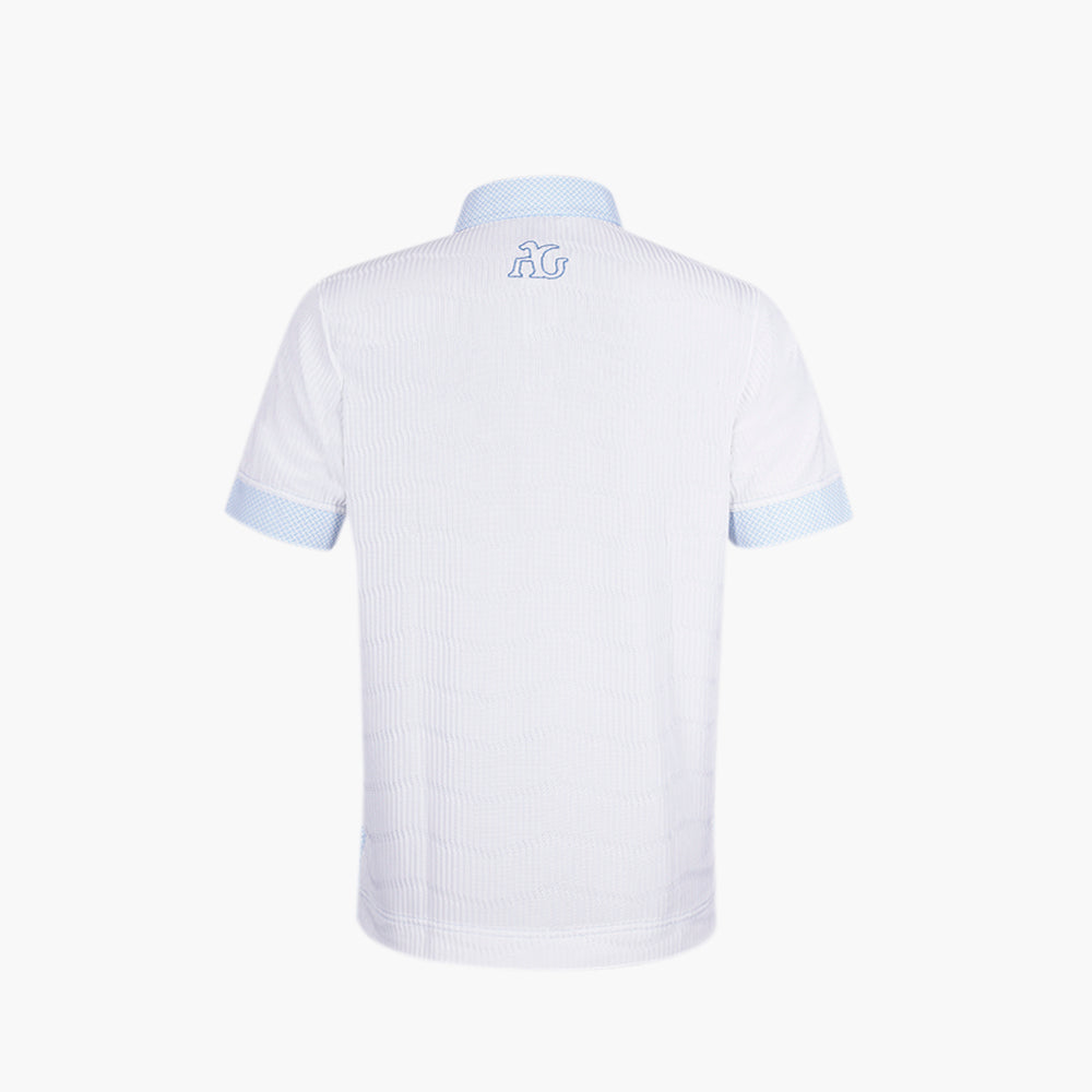 White & Light Blue AG Polo