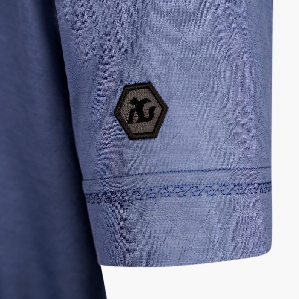 Dusty Blue Hexagonal Wool Polo