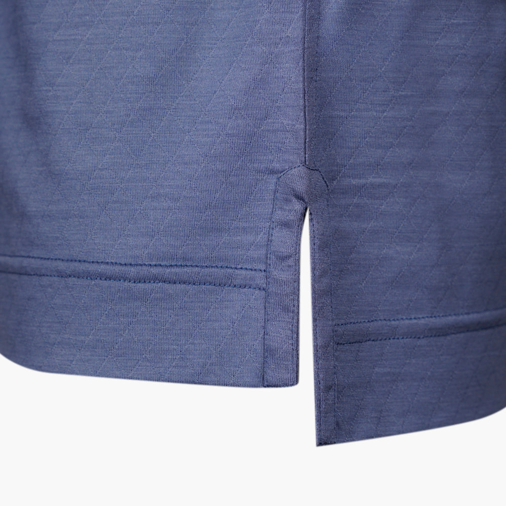 Dusty Blue Hexagonal Wool Polo