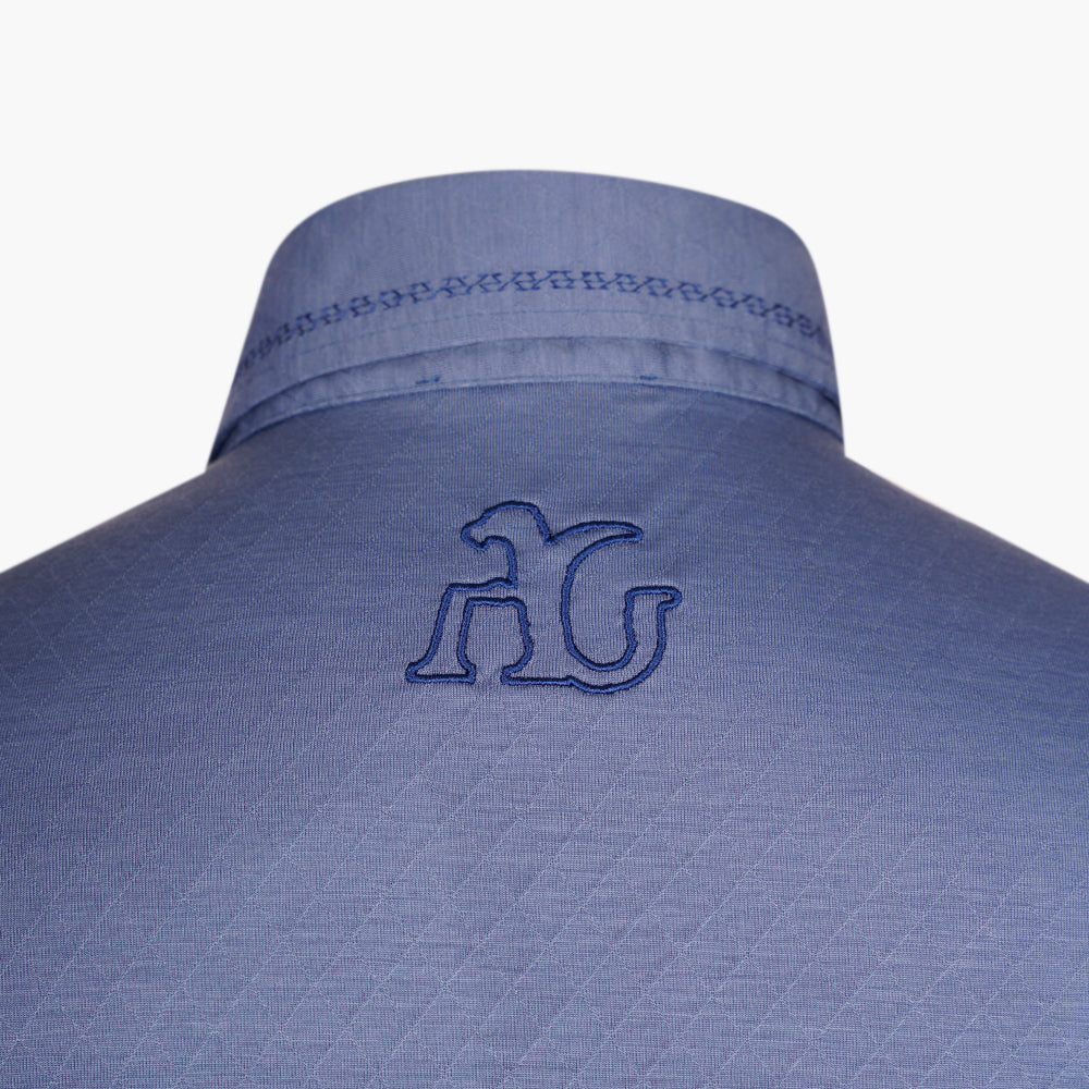 Dusty Blue Hexagonal Wool Polo