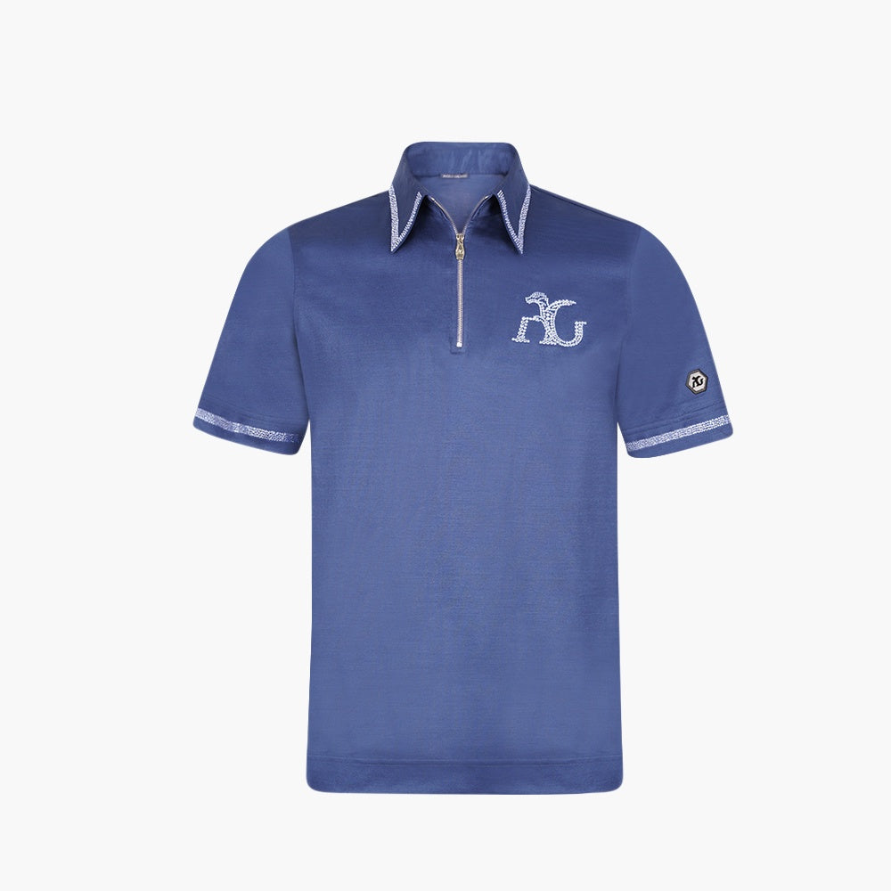 Dark Blue Polo with Light Sapphire Crystals
