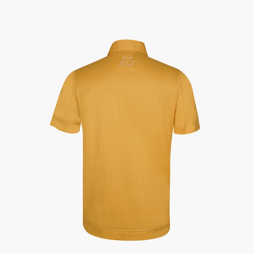 Yellow & White Alloro Piping Polo - Angelo Galasso - Luxury Italian Menswear London
