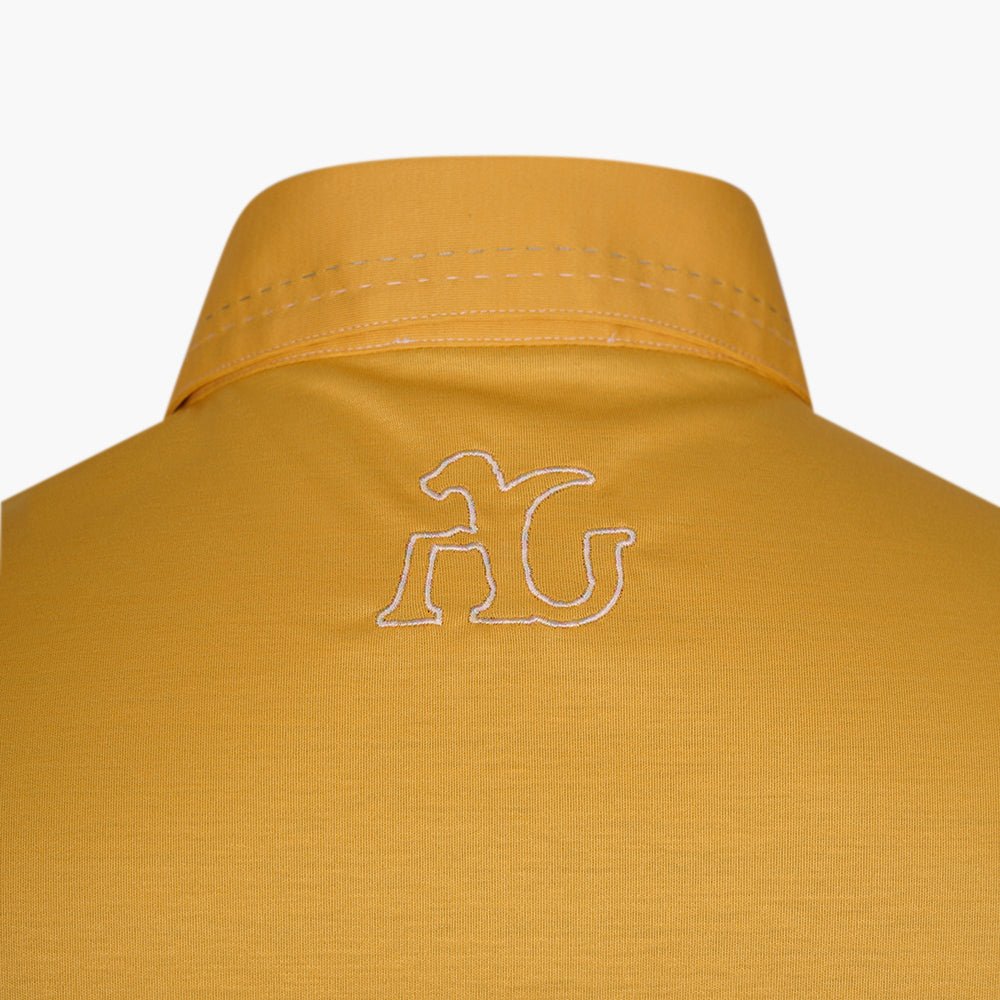 Yellow & White Alloro Piping Polo - Angelo Galasso - Luxury Italian Menswear London