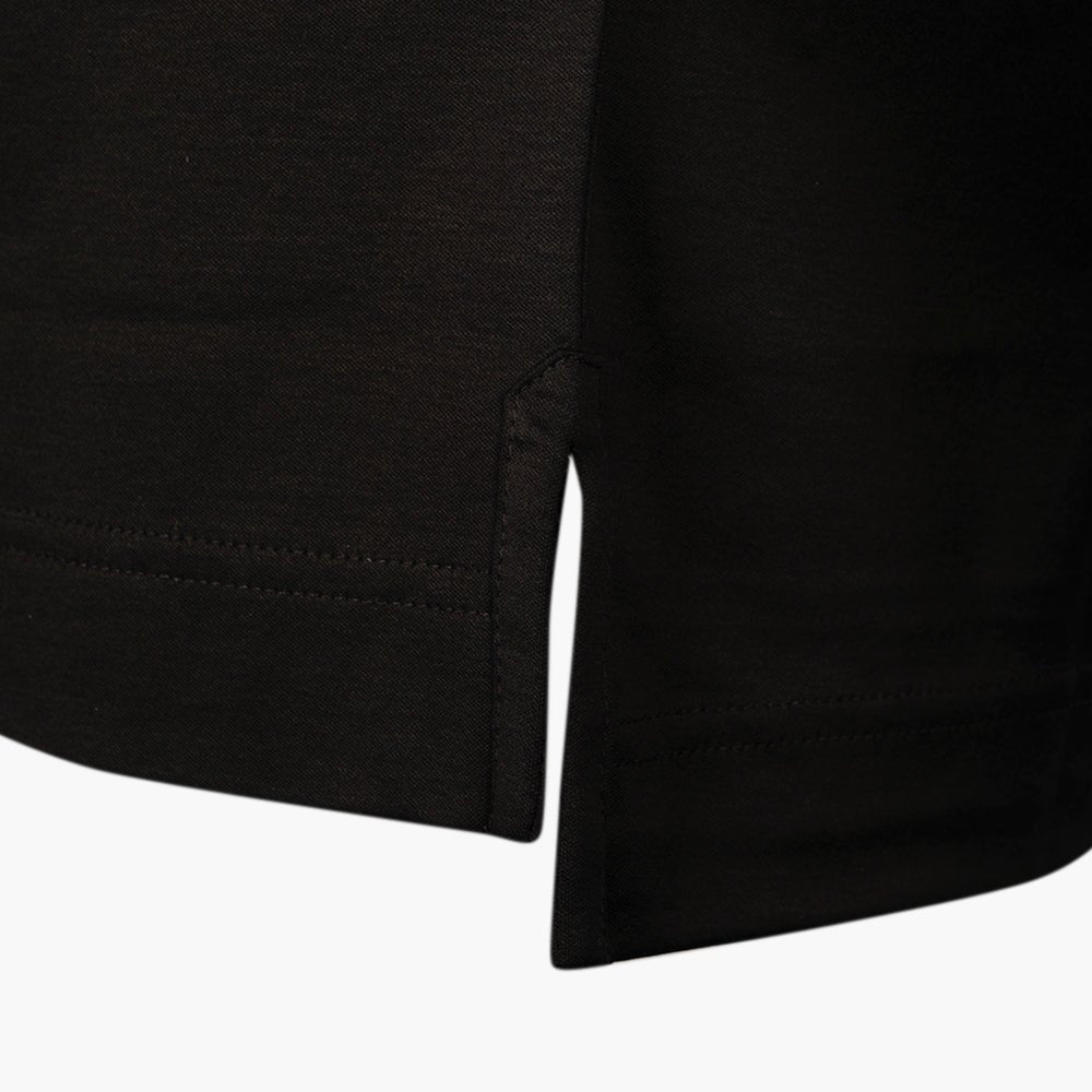 Black & Silver Crown Cotton Polo - Angelo Galasso - Luxury Italian Menswear London