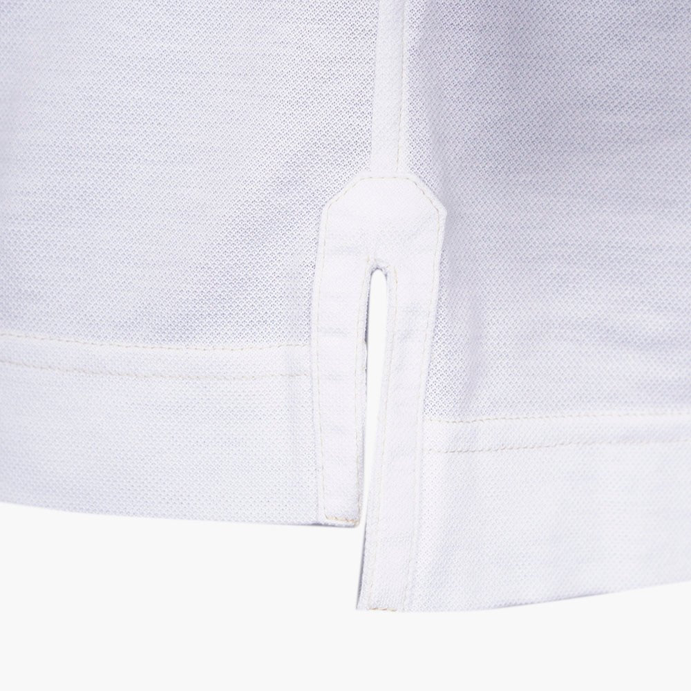 White & Gold Crown Cotton Polo Shirt - Angelo Galasso - Luxury Italian Menswear London