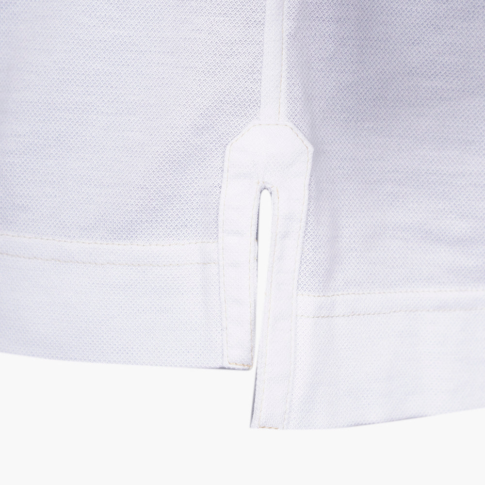 White & Gold Crown Cotton Polo Shirt - Angelo Galasso