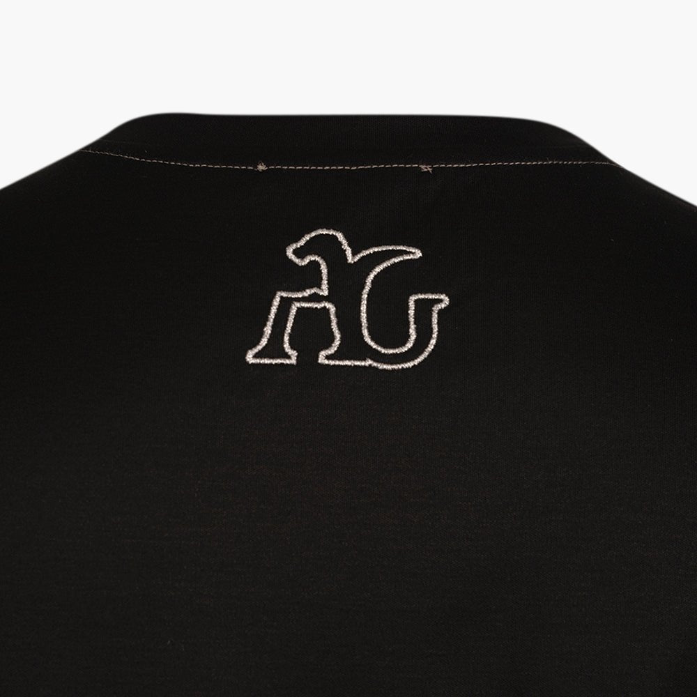 Black & Silver Alloro Cotton T-Shirt - Angelo Galasso - Luxury Italian Menswear London