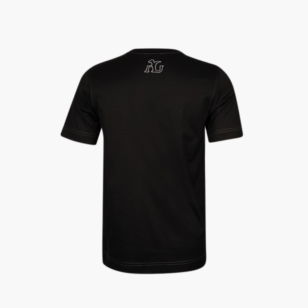 Black & Silver Alloro Cotton T-Shirt - Angelo Galasso - Luxury Italian Menswear London