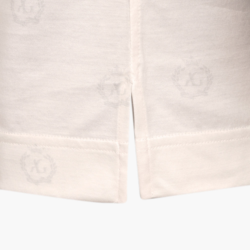White & Gold Alloro Jersey V-Neck T-Shirt