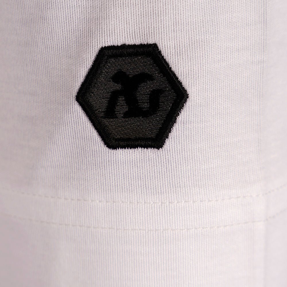 White & Black Total Logo Cotton T-Shirt - Angelo Galasso - Luxury Italian Menswear London
