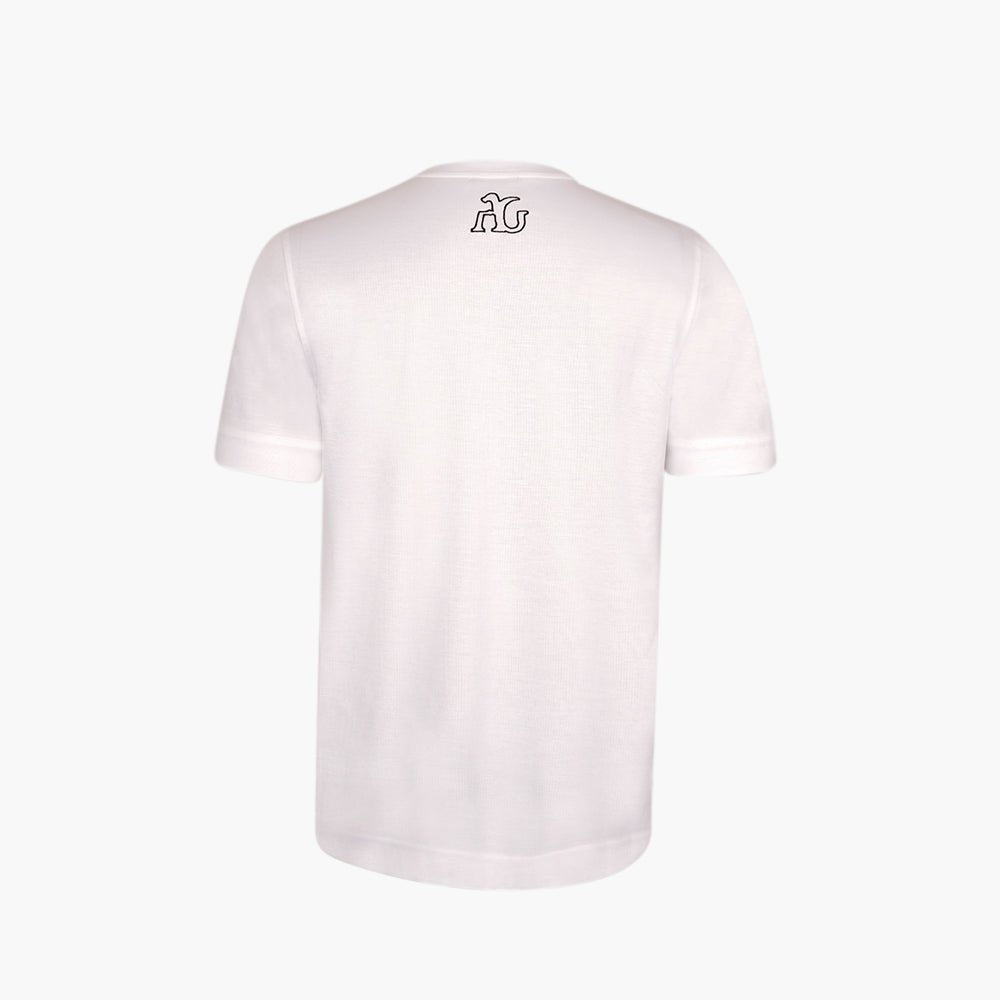 White & Black Total Logo Cotton T-Shirt - Angelo Galasso - Luxury Italian Menswear London