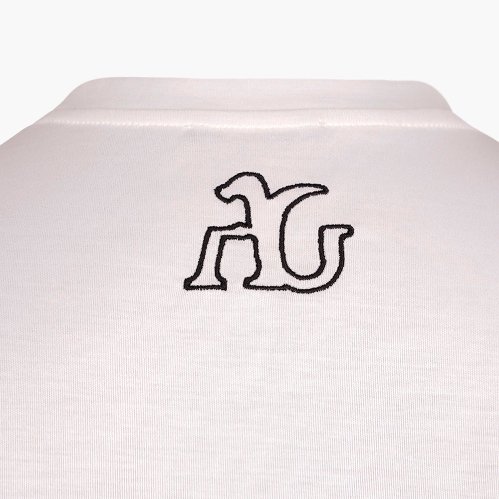 White & Black Total Logo Cotton T-Shirt - Angelo Galasso - Luxury Italian Menswear London