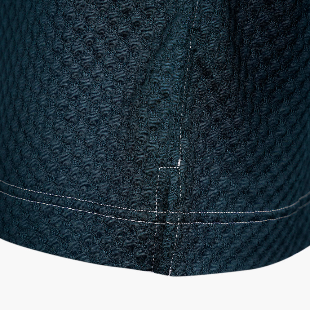 Forest Green Silk Jacquard V-Neck T-Shirt - Angelo Galasso