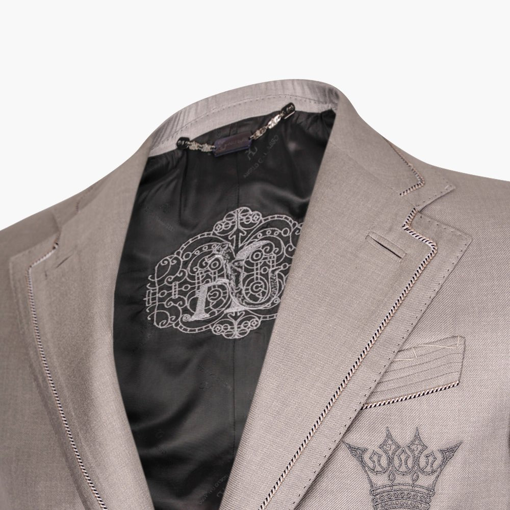 Angelo galasso Grey Crown Silk Blazer - Angelo Galasso - Luxury Italian Menswear London