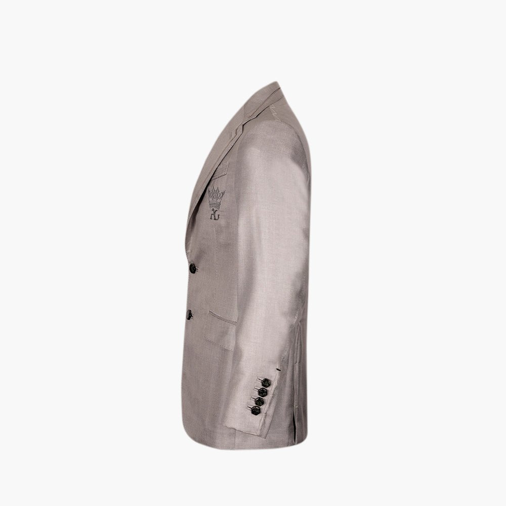 Angelo galasso Grey Crown Silk Blazer - Angelo Galasso - Luxury Italian Menswear London