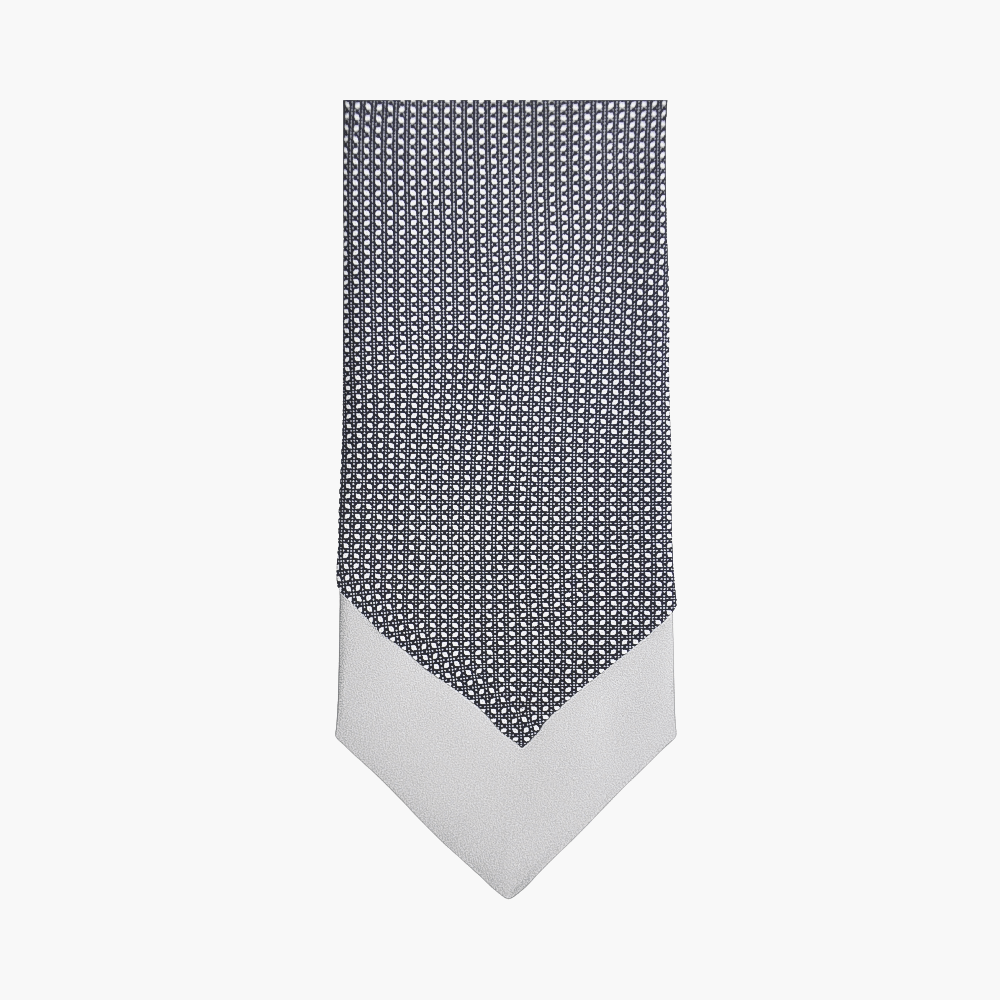 Black & Grey Silk Double Tie - Angelo Galasso - Luxury Italian Menswear London