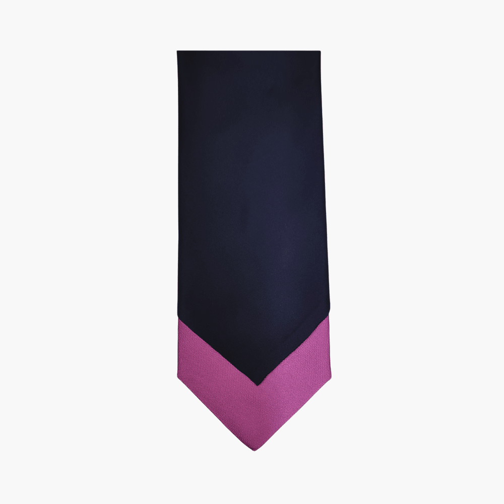 Blue & Pink Silk Double Tie - Angelo Galasso - Luxury Italian Menswear London
