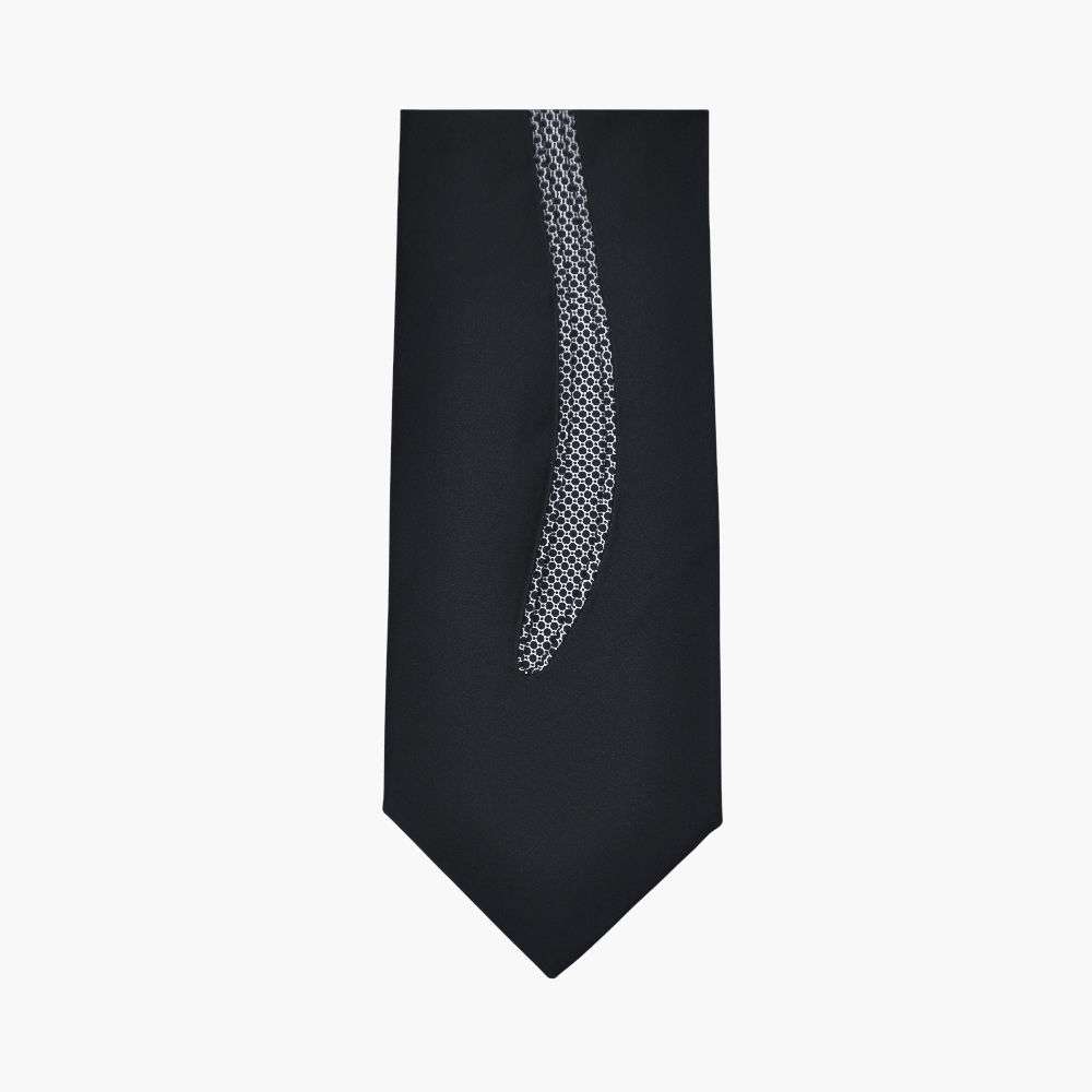 Black & White Silk Double Tie - Angelo Galasso - Luxury Italian Menswear London