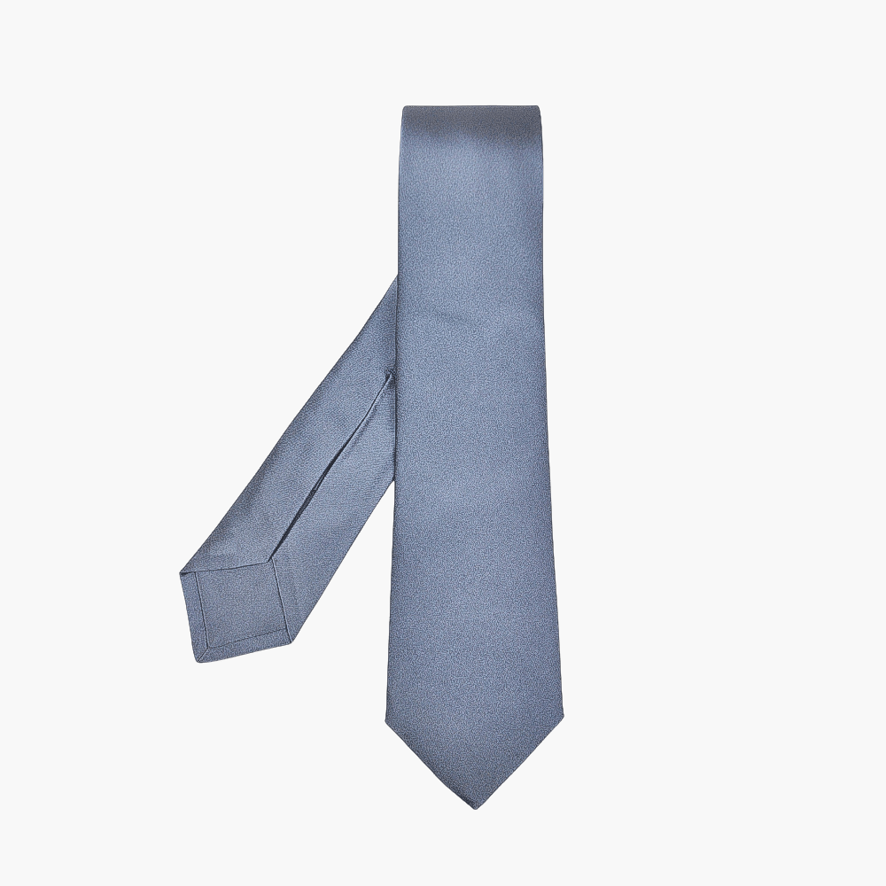 Grey Silk Tie - Angelo Galasso - Luxury Italian Menswear London
