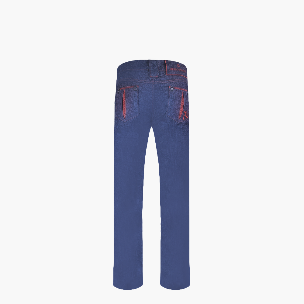 Burgundy Jeans with Python Inserts ANGELO GALASSO