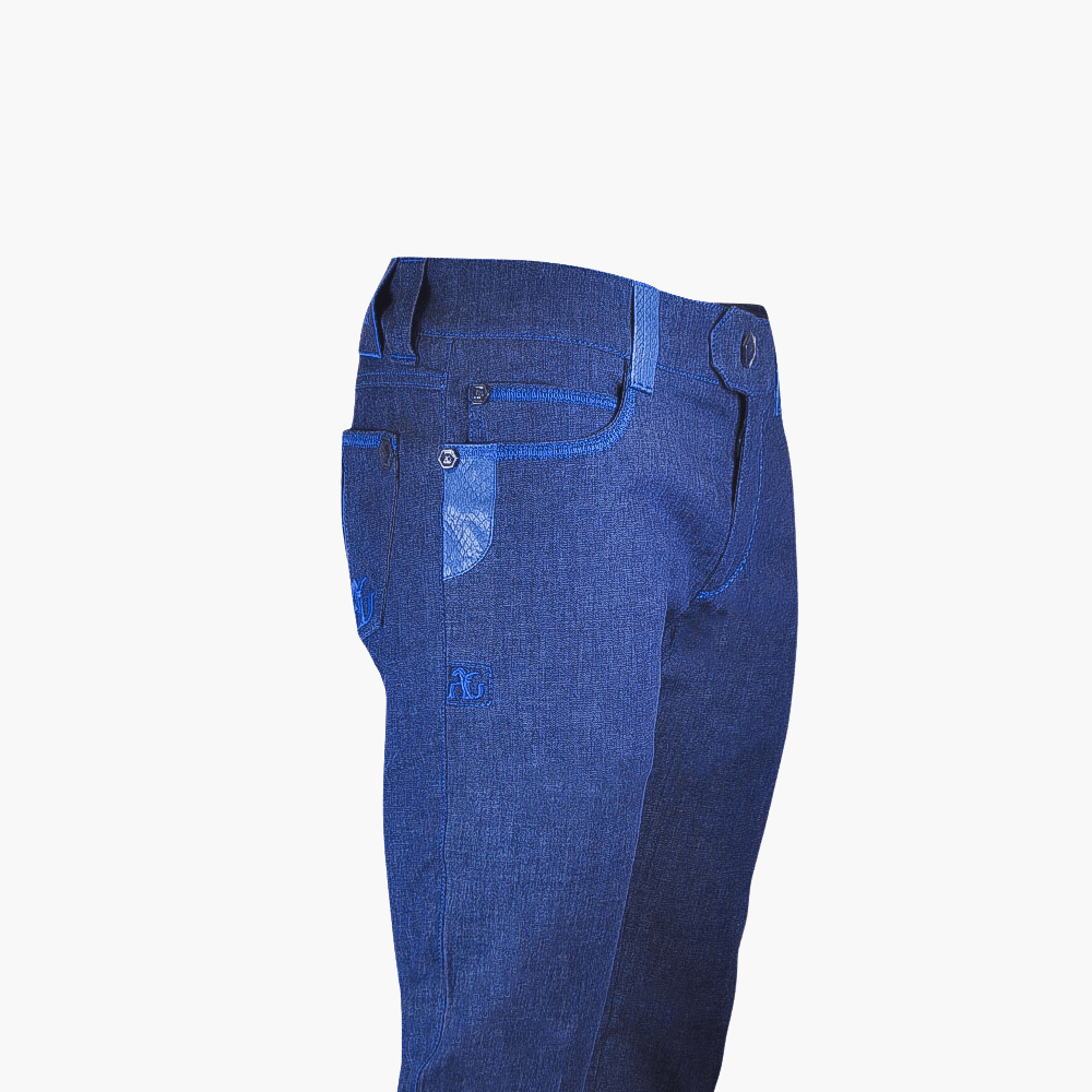 Blue Jeans with Python Inserts - Angelo Galasso - Luxury Italian Menswear London