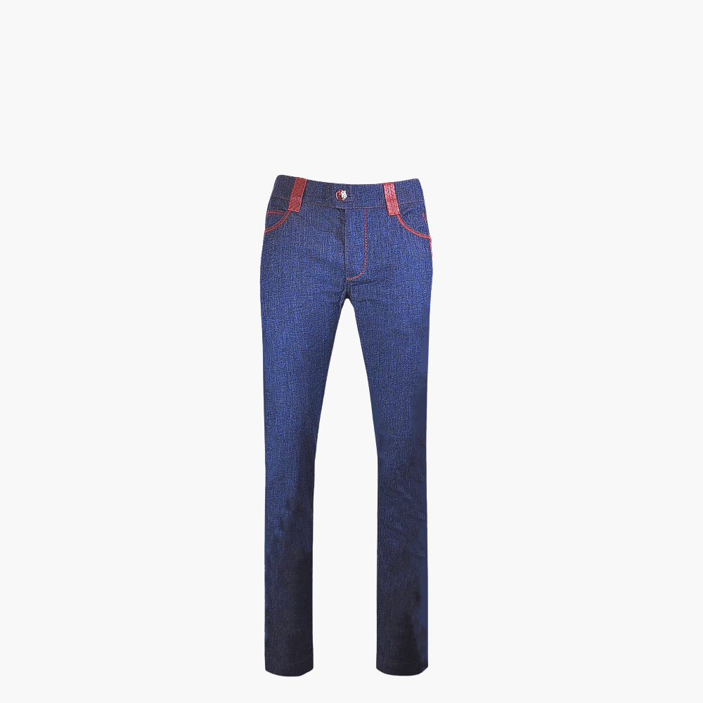 Burgundy Jeans with Python Inserts - Angelo Galasso - Luxury Italian Menswear London