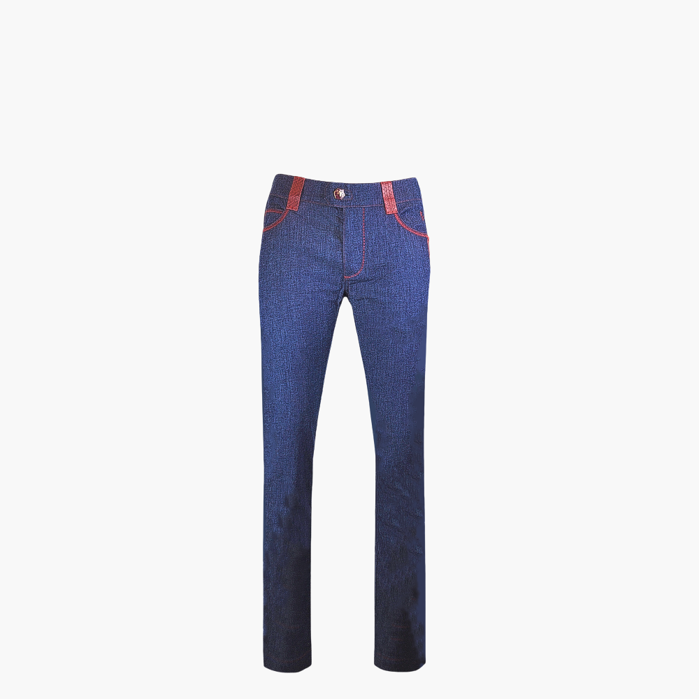Burgundy Jeans with Python Inserts ANGELO GALASSO