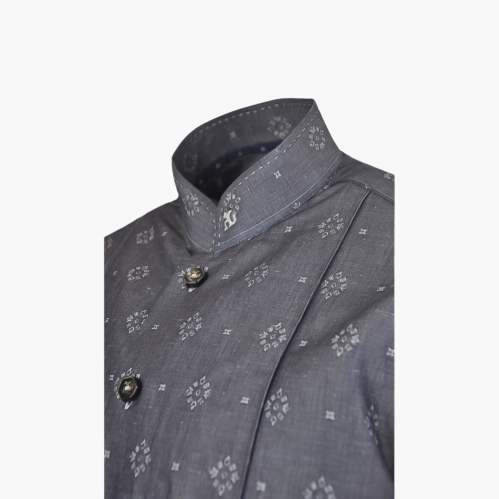 Grey Mao Hand Stitched Shirt