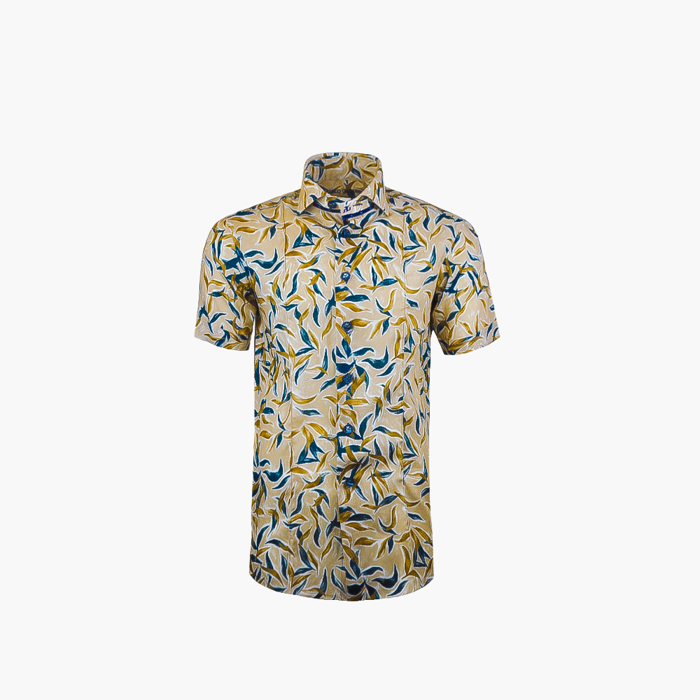 Brown Foliage Short Sleeves Mason Shirt