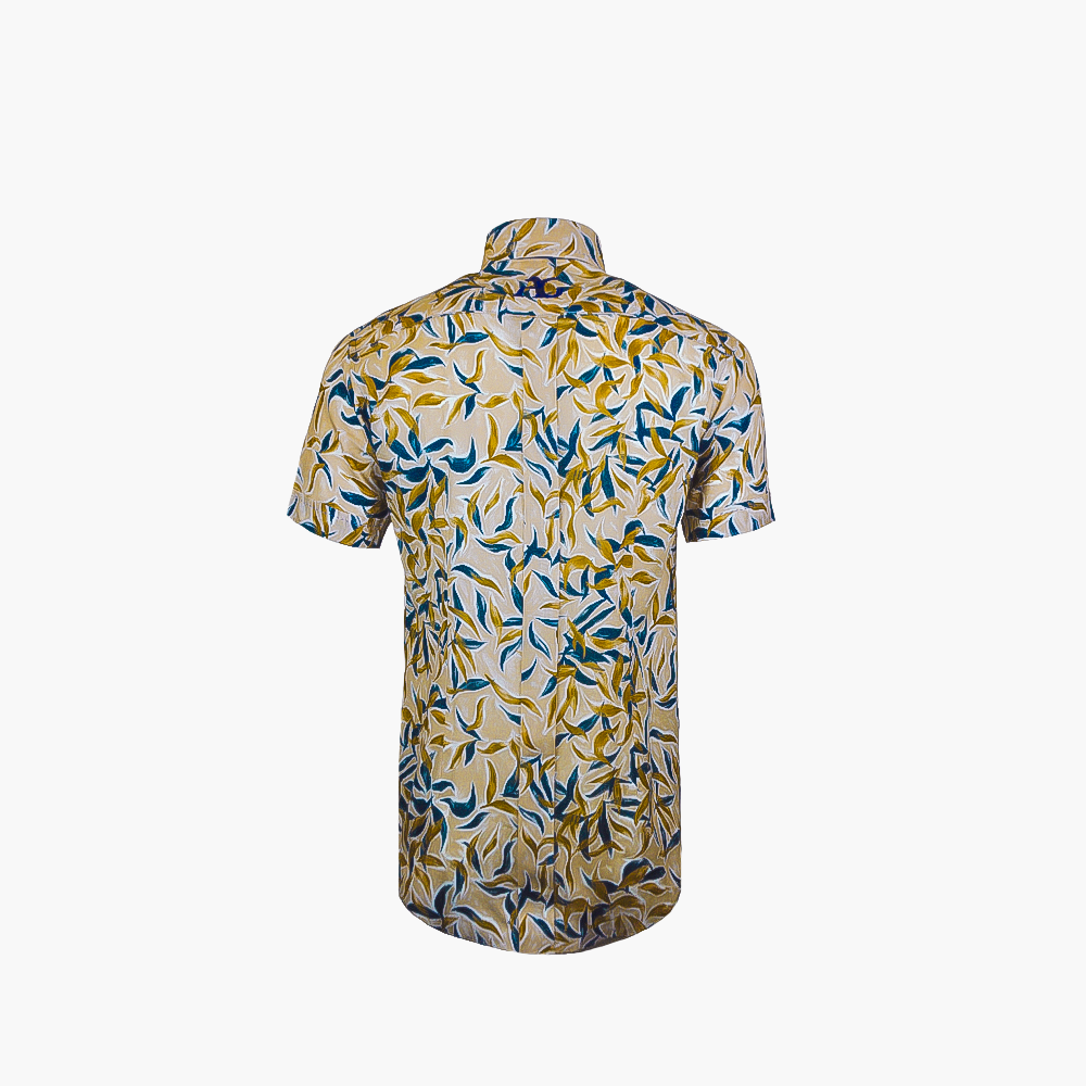 Brown Foliage Short Sleeves Mason Shirt
