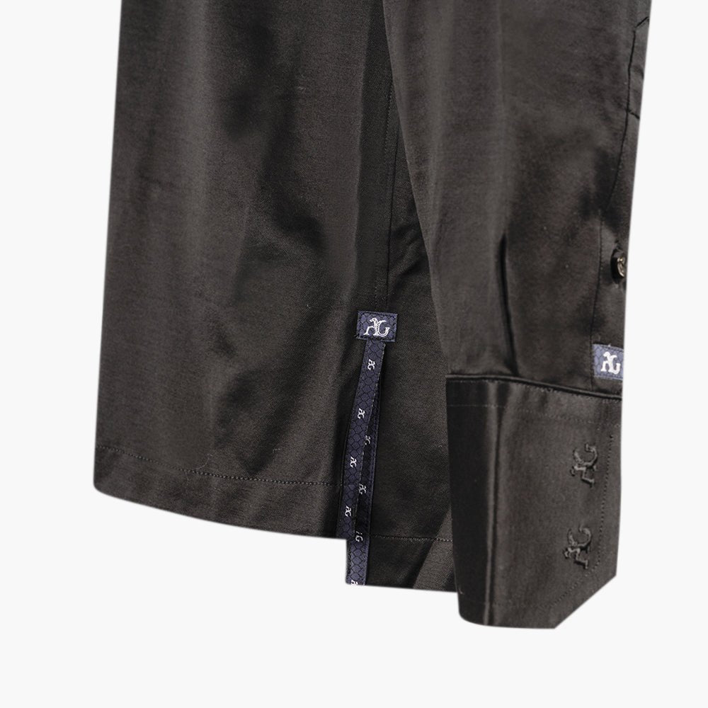 Black Jersey Shirt Dragoon Polo - Angelo Galasso - Luxury Italian Menswear London