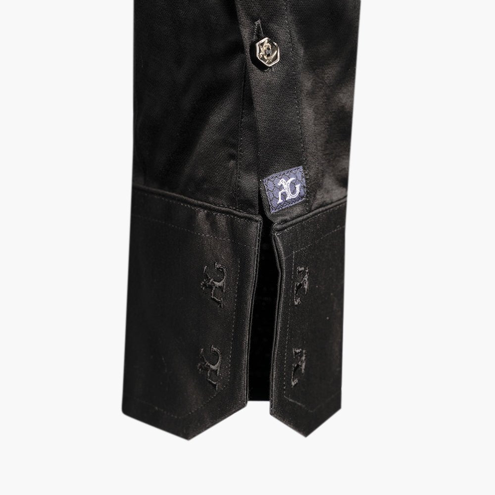 Black Jersey Shirt Dragoon Polo - Angelo Galasso - Luxury Italian Menswear London