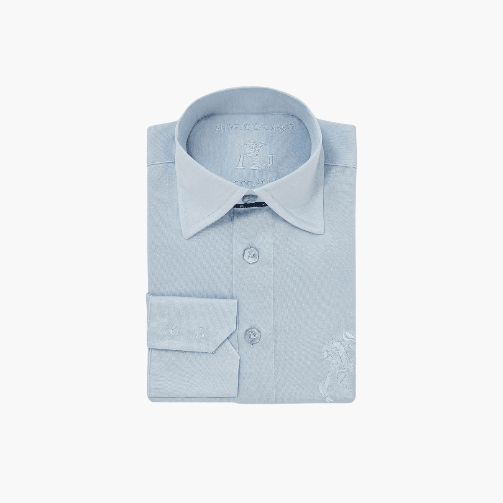 Blue Sky Jersey Shirt Dragoon Polo - Angelo Galasso - Luxury Italian Menswear London