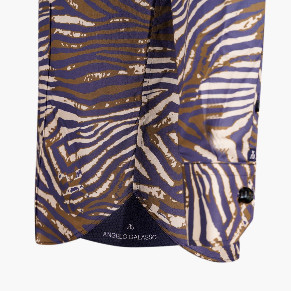 Green Tiger Print Italia Shirt - Angelo Galasso - Luxury Italian Menswear London
