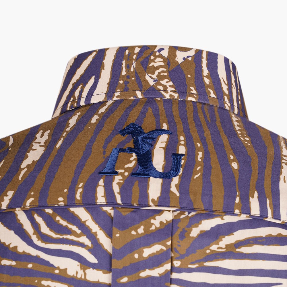 Green Tiger Print Italia Shirt - Angelo Galasso - Luxury Italian Menswear London
