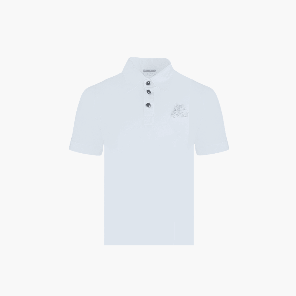 White Short Sleeves Dragoon Polo - Angelo Galasso - Luxury Italian Menswear London