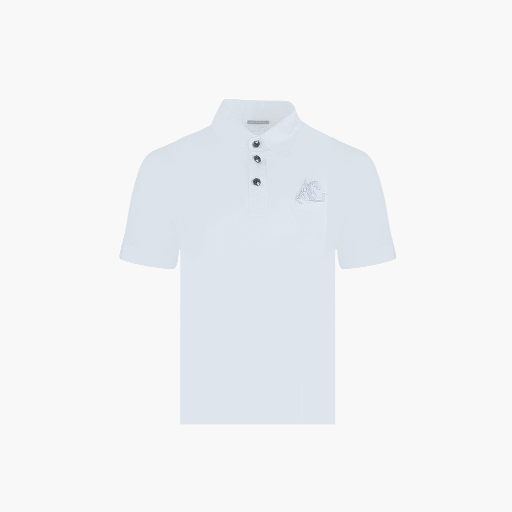 White Short Sleeves Dragoon Polo - B11MR35001