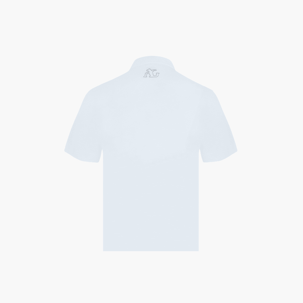 White Short Sleeves Dragoon Polo - Angelo Galasso - Luxury Italian Menswear London