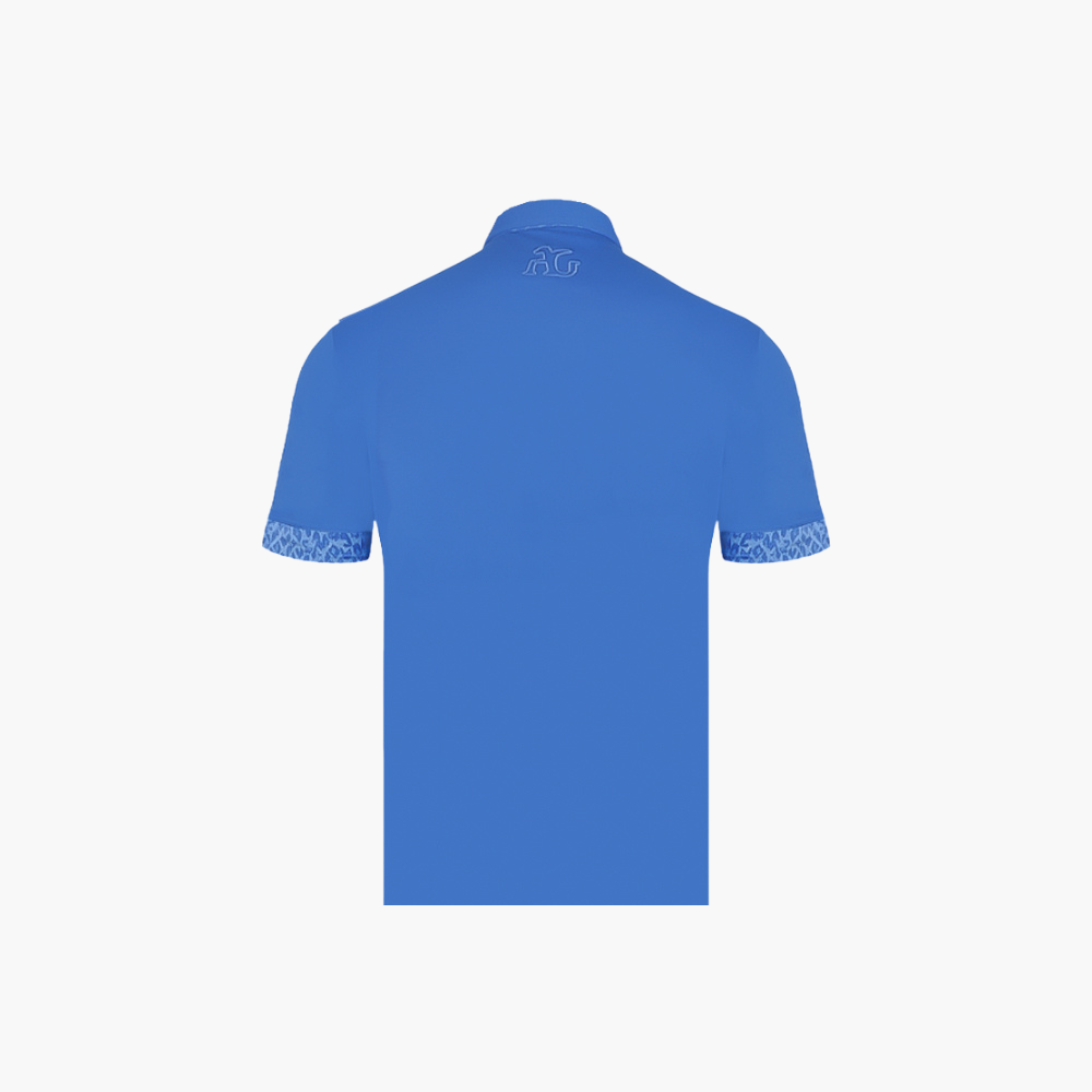 Light Blue Leopard Print Polo -