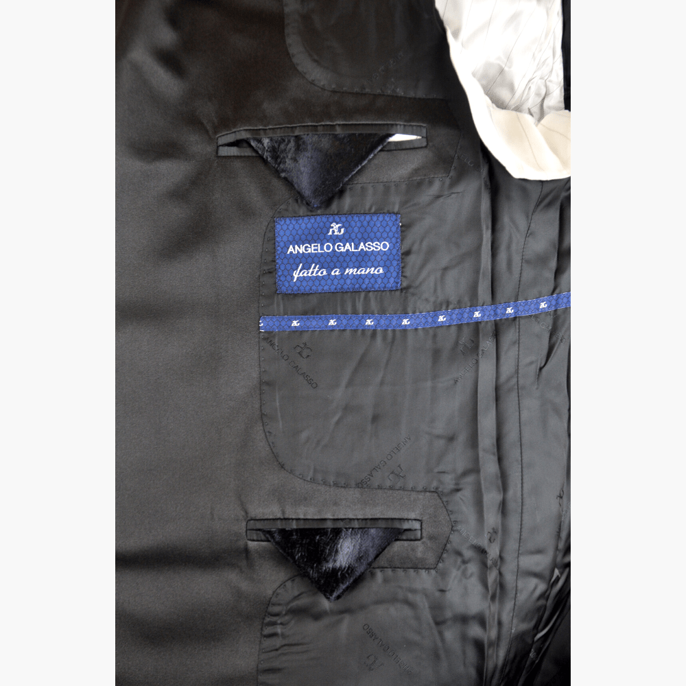 Black & Dark Navy Evening Blazer - Angelo Galasso - Luxury Italian Menswear London