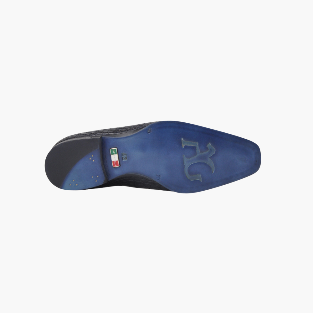 Black Crocodile Slip-on Shoes