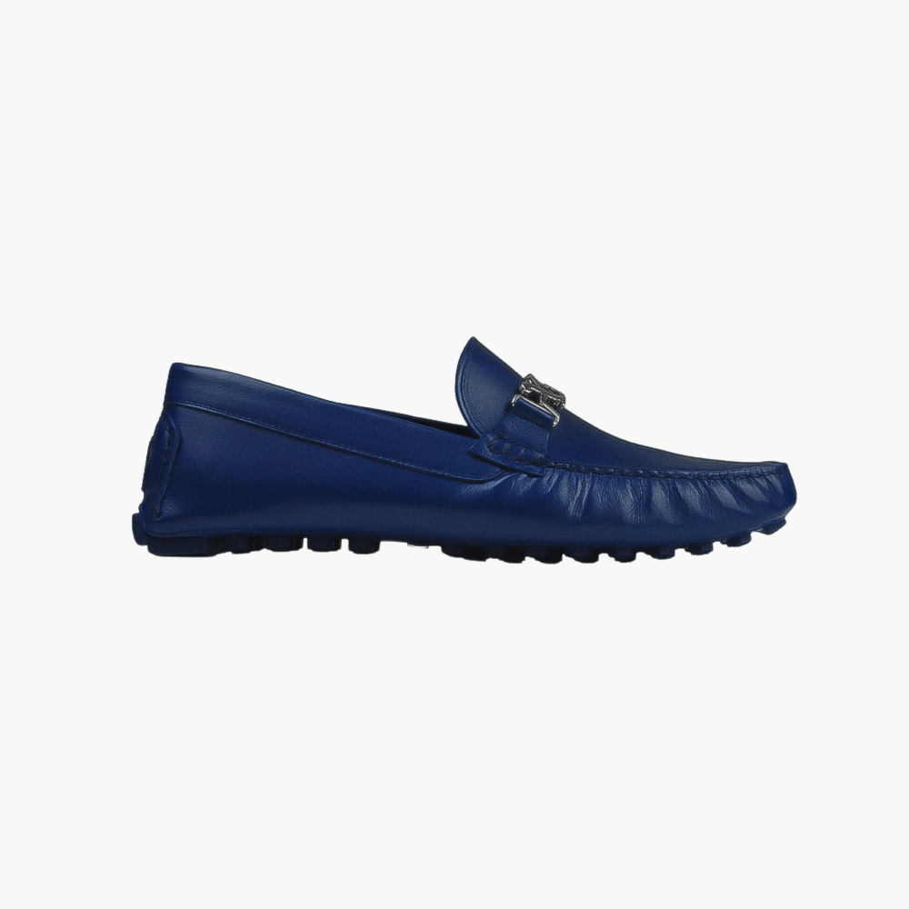 Blue Ornament Driver Shoes - Angelo Galasso - Luxury Italian Menswear London