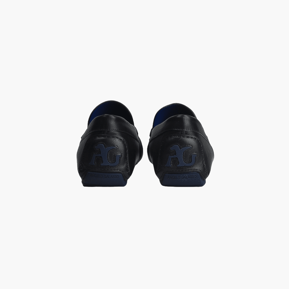 Black Ornament Driver Shoes - Angelo Galasso - Luxury Italian Menswear London