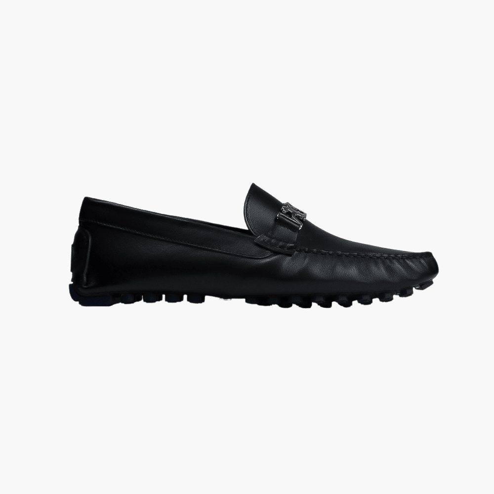 Black Ornament Driver Shoes - Angelo Galasso - Luxury Italian Menswear London